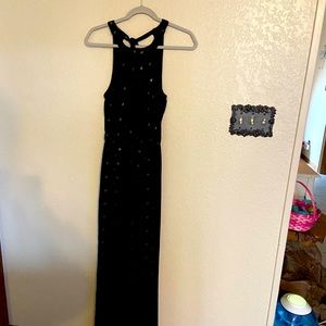 Black pantsuit with gold embellishments. Size S